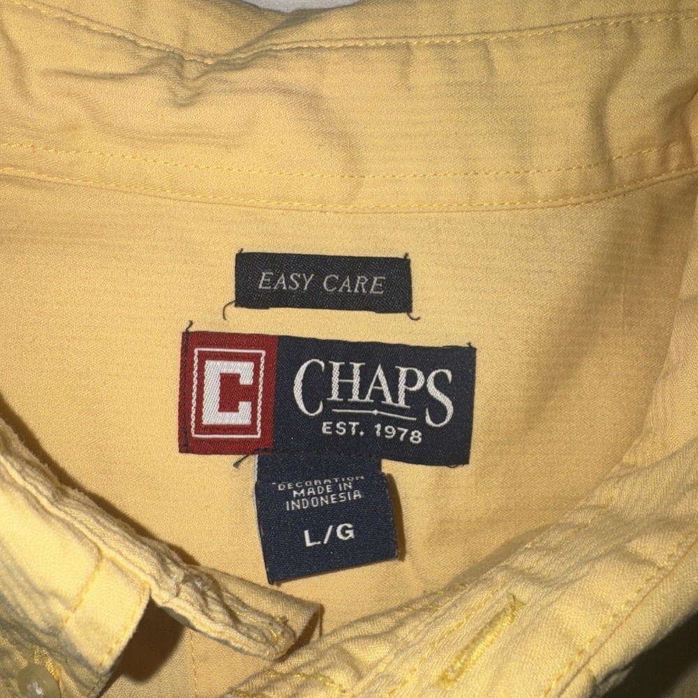 Chaps Ralph Lauren Easy Care Button Down Long‎ Sleeve Shirt Bundle Of 2 Size L - Picture 3 of 13